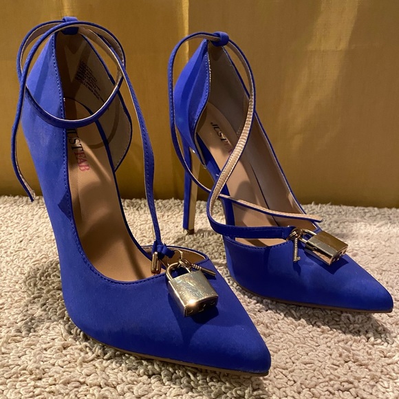 JUSTFAB Lockette cobalt blue heels size 9 - Picture 3 of 9